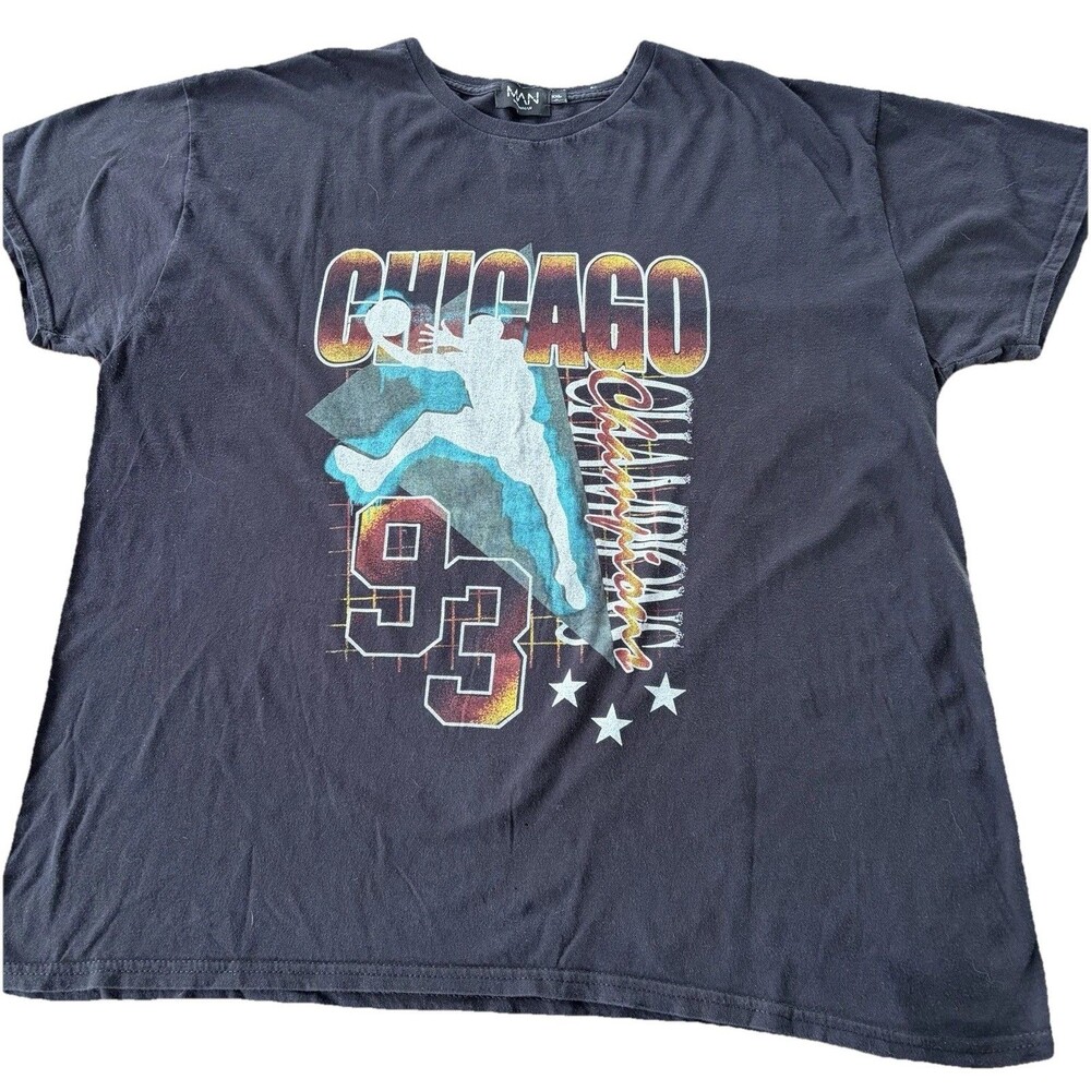Vintage Chicago Bulls 1993 Graphic Tee Mens 2XL BoohooMAN NBA Streetwear Shirt
